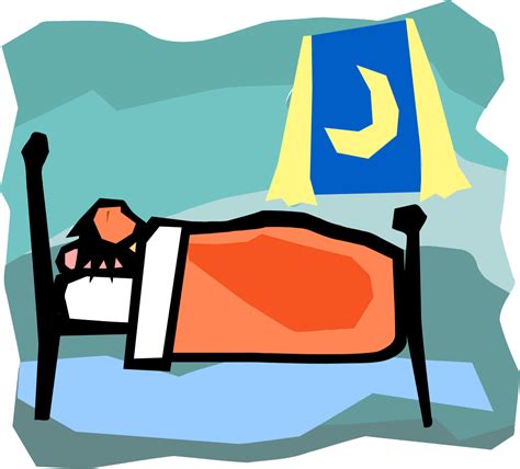 man sleeping in bed clipart