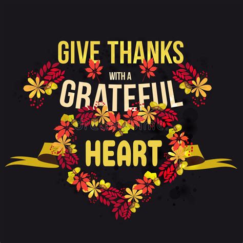 Vector Give Thanks With A Grateful Heart Happy Thanksgiving Day Card Template Stock Vector