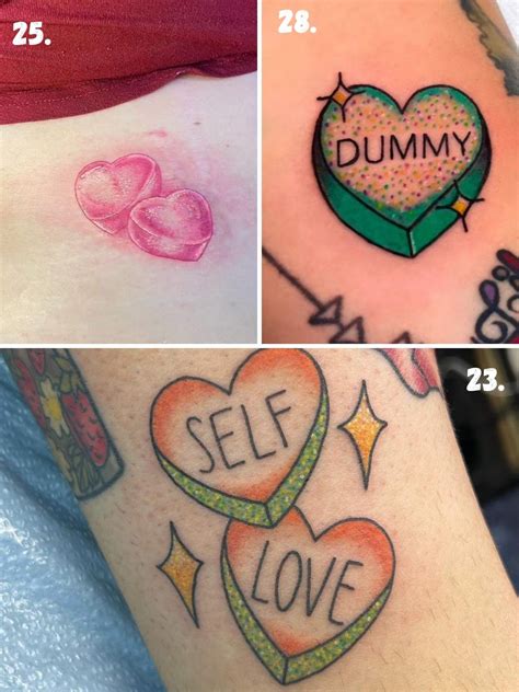 Top Loveable Candy Heart Tattoo Ideas Tattoo Glee