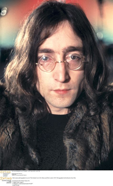 John Lennon Photographed On Set Of The Beatles Let It Be Album And Film 1969 John Lennon