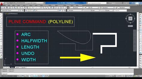 How To Draw Polyline In Autocad All Options Explained Youtube