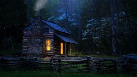Relaxing Sounds Of Rain And Nature In The Woods Cozy Cabin Youtube