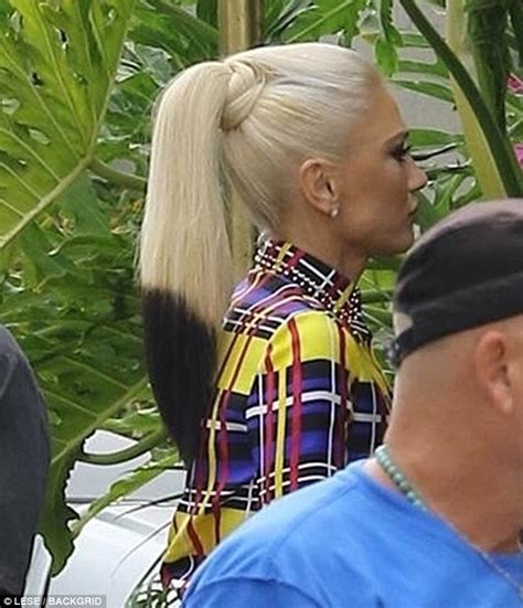 Gwen Stefani Flaunts Her Plump Pout And Dip Dyed Locks In Plaid Mini