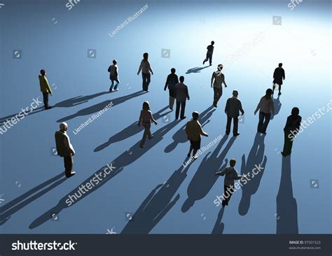 People Walking In The Light Stock Photo 97501523