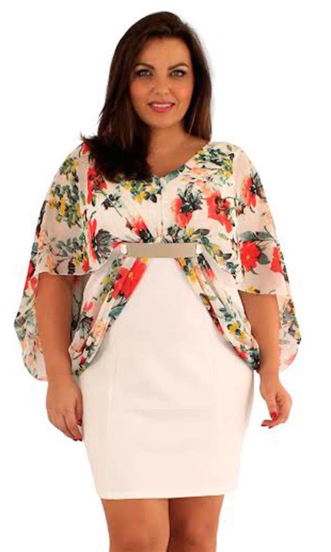 New Womens Plus Size Floral Print Kimono Batwing Sleeve Chiffon Bodycon