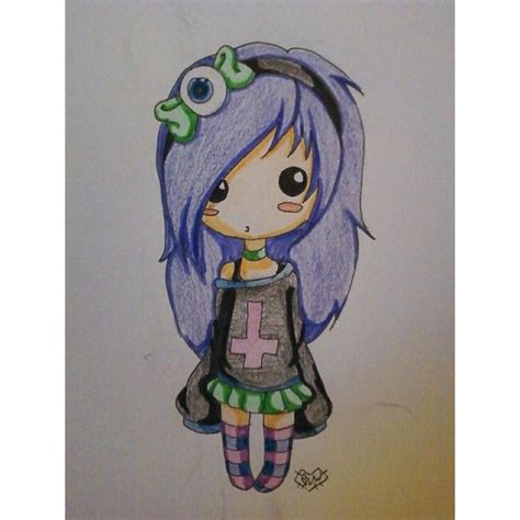 Cute Chibi Pastel Goth Girl Desenhos Kawaii Desenho Arte Desenho