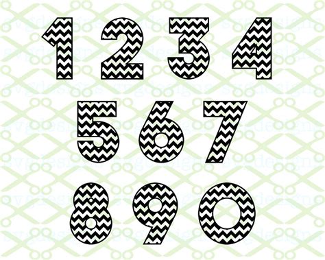 Chevron Letters And Numbers Cricut And Silhouette Files Svg Dxf Eps Png