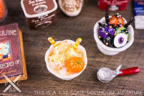 Dollhouse Miniature Candy Corn Ice Cream Sundae 112 Dollhouse