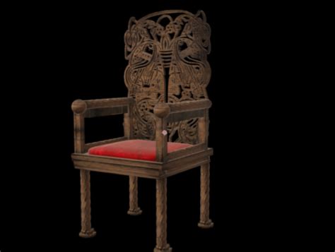 wooden antique chair 3d model obj 123free3dmodels