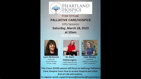 Heartland Hospice Virtual Palliative Hospice Info Session March 18