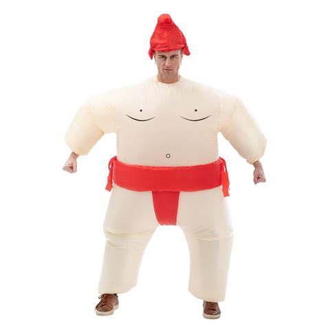 Sumo Inflatable Costume Blow Up Wrestler Suit Fancy Dress Funny