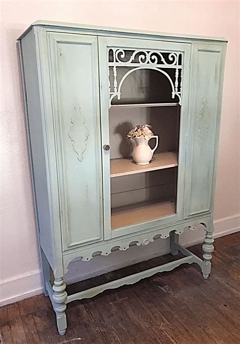Beautiful duck egg antique china cabinet | Antique china cabinets, Antique china, China cabinet