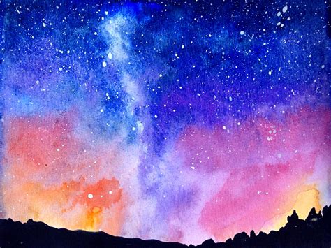 Starsgalaxyseriesin Watercolour Watercolourpaintings Acuarela