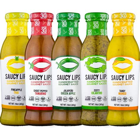 Saucy Lips I The Ultimate 5 Pack I Handcrafted Gourmet Sauce I Dressing And Marinade I Vegan