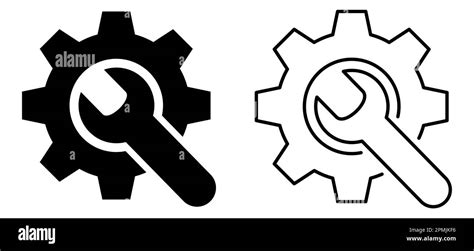 Simple Wrench And Gear Icon Vector Illustration Stock Vector Image