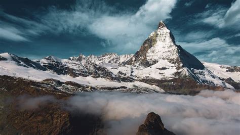 Panoramic View Of The Matterhorn Stock Image Image Of Cloud Sunlight