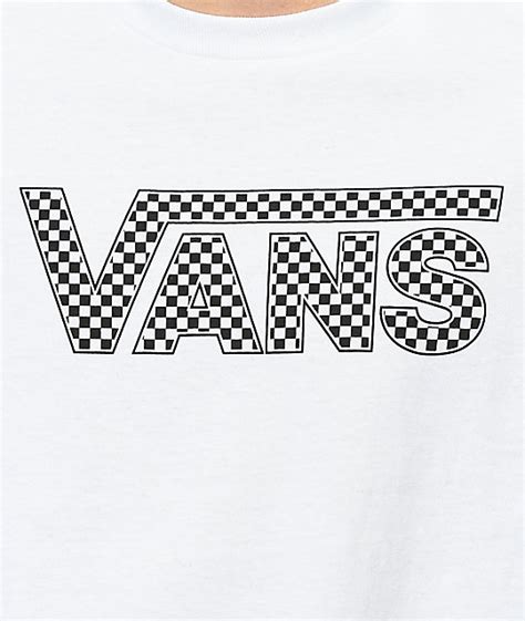 Vans Checkerboard Drop V White Long Sleeve T Shirt Zumiez