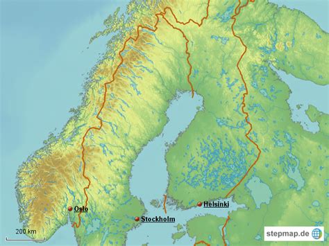 Stepmap Schwedenfinnlandnorwegen Landkarte Für Europa