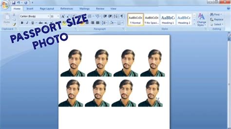 How To Make Passport Size Photo In Microsoft Word 2007 Passport Size