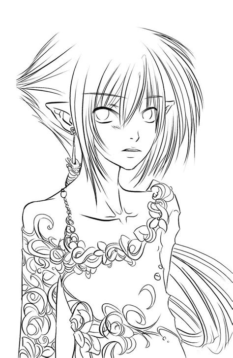 Anime Elf Coloring Pages