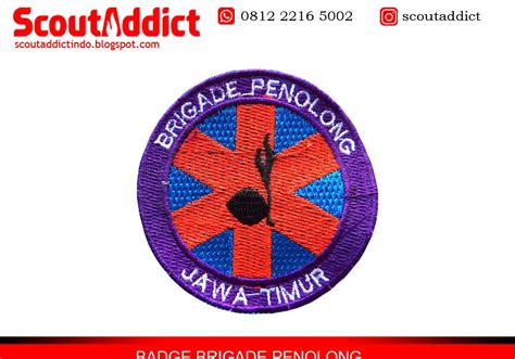 Badge Bordir Logo Brigade Penolong Pramuka Kwarda Jawa Timur Kedai