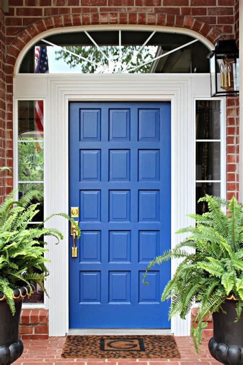 Front Porch Mini Makeover New Blue Front Door Dimples And Tangles