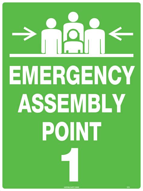 Emergency Assembly Point 1 First Aid Signs Uss
