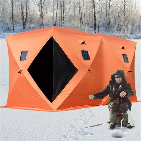 Vevor 8 Person Ice Fishing Shelter Pop Up Portable Insulated Ice