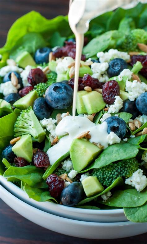 Blueberry Broccoli Spinach Salad With Poppyseed Ranch Recipe Food