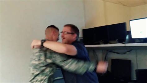 soldier surprises dad at work 2017 youtube