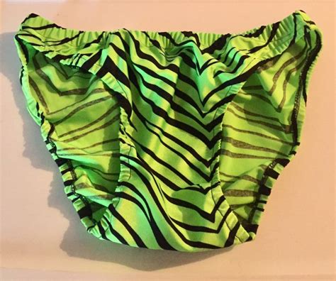 Lime Green Black Zebra Mens Bikini Brief Spandex Underwear Etsy