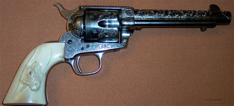 Colt Single Action Army 1882 Engraved Ivory For Sale