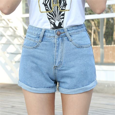 Viola High Waist Denim Shorts Plus Size Xs Xl Female Short Jeans For