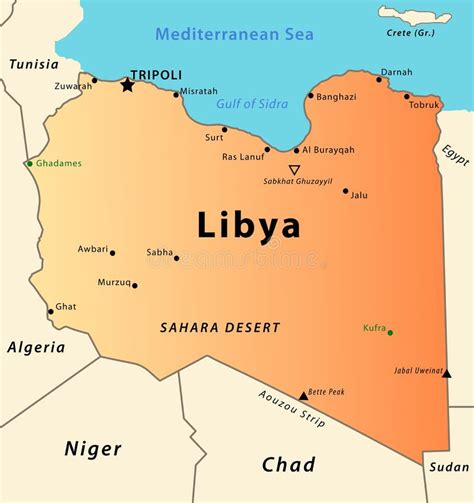 Karte Libyens Vektor Abbildung Illustration Von Geographie 167946139