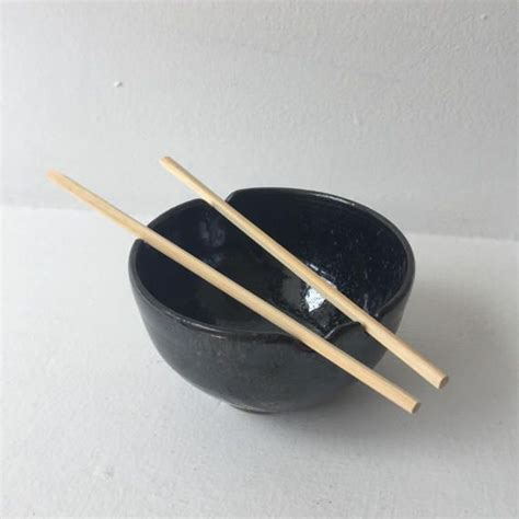 Chopstick Bowl Rice Bowl Noodle Bowl With Chopstick Holes Etsy