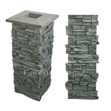 Faux Stone Column Wrap 36 Charcoal Stone Columns Stone Porches