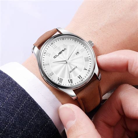 CUENA Fashion Luxury Men Watches Business Simple Stainless Steel Dial