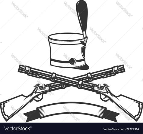 Emblem Template With Crossed Rifles And Hussar Vector Image