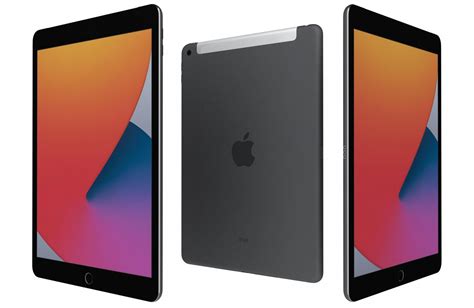 Apple Ipad 8 102 2020 Wifi And Cellular Space Gray 3d Model
