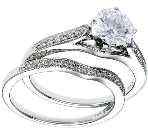 White Gold Diamond Ring Band Wedding Set Diamond Wedding Sets Gold