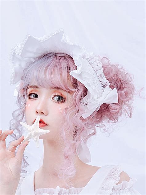 Sweet Lolita Headdress Bnt White Lace Bows Ribbons Bonnet Lolita Hair