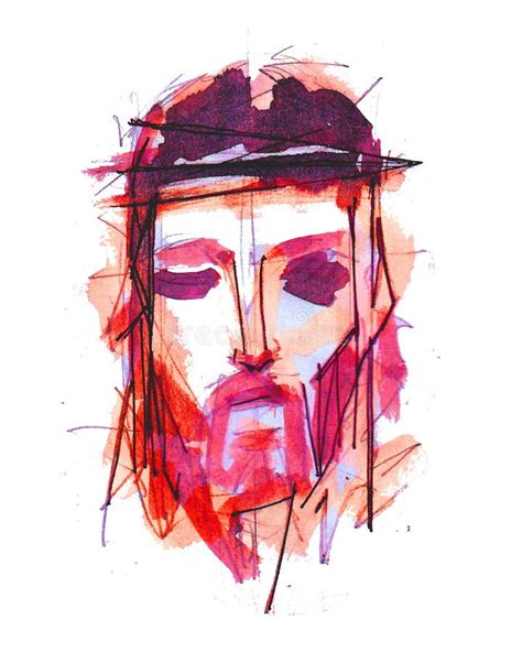 Jesus Christ Face At His Passion Stock Illustration Illustration Of Divine Sketch 135346610