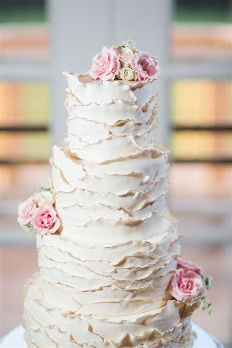 Ivory Textured Buttercream Wedding Cake Brown Wedding Cakes