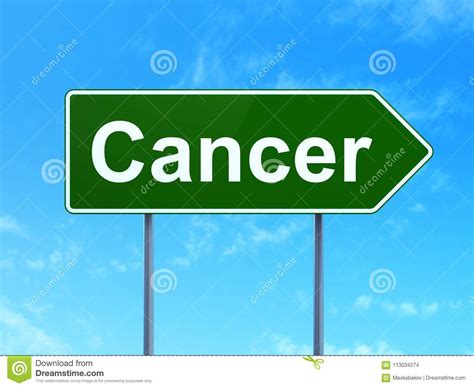 Healthcare Concept Cancer On Road Sign Background Stock Illustration