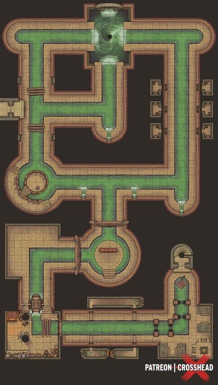 Into The Sewers 30x50 Battlemaps Dungeon Maps Dnd World Map