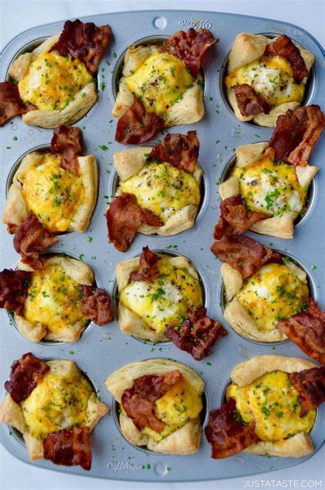 Muffin Pan Containing Bacon Egg And Cheese Toast Cups Bacon Egg And