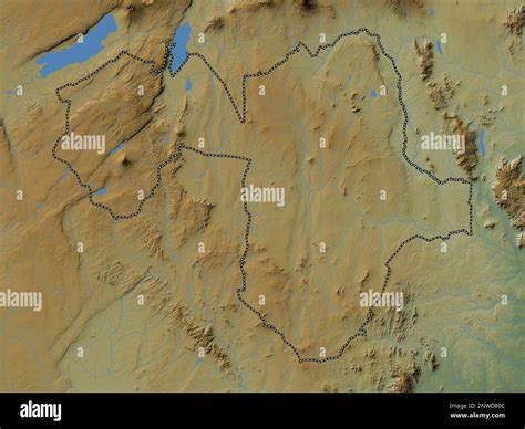 Manyara Region Of Tanzania Colored Elevation Map With Lakes And