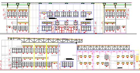 Architecture Design Of Gym And Gym Weights Elevation Dwg File Cadbull