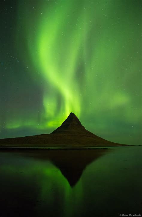 Kirkjufell Northern Lights Grundarfjörður Iceland Grant Ordelheide