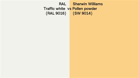 Ral Traffic White Ral Vs Sherwin Williams Pollen Powder Sw